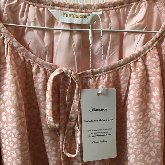 Flutter sleeve blouse pink animal print - Picture 2 of 4